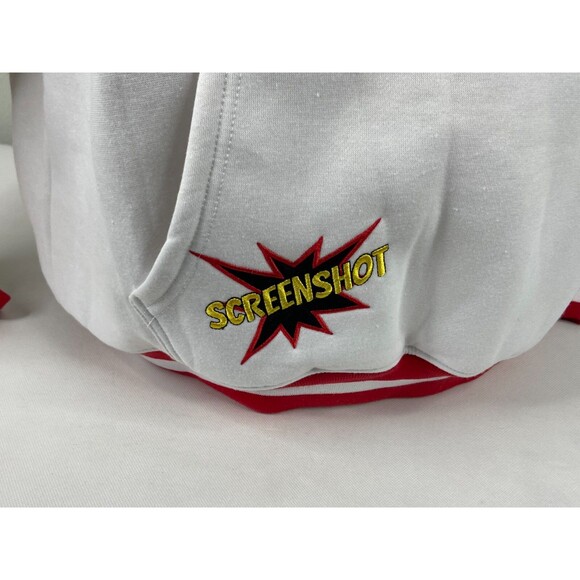 Screenshot Pop Art Hoodie Men 3XL White Fleece Pullover - Picture 3 of 8